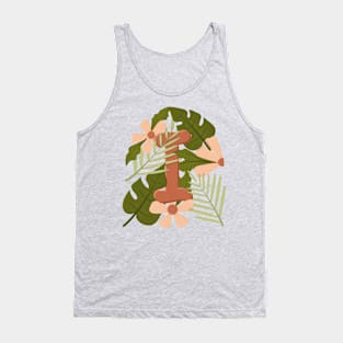 I letter floral Tank Top